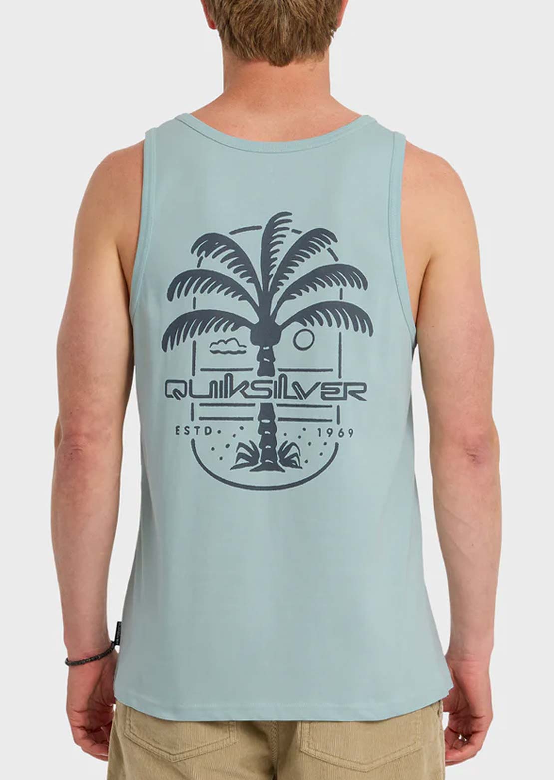 Quiksilver Men's Uno Palm Tank MT1 Tank Top Blue Haze