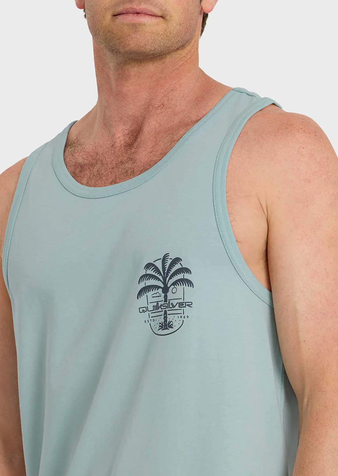 Quiksilver Men's Uno Palm Tank MT1 Tank Top Blue Haze