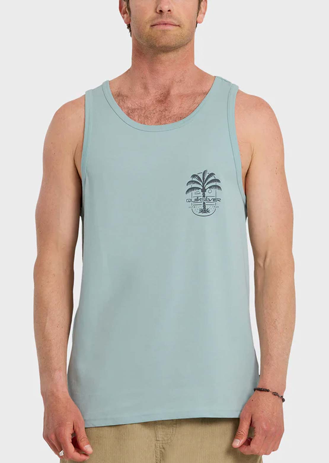 Quiksilver Men's Uno Palm Tank MT1 Tank Top Blue Haze