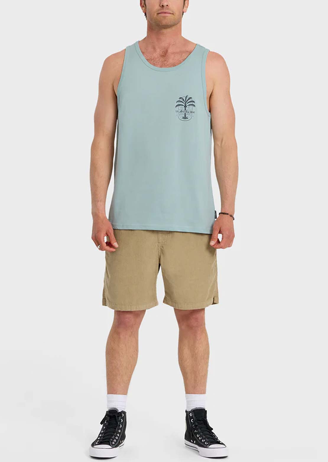 Quiksilver Men's Uno Palm Tank MT1 Tank Top Blue Haze