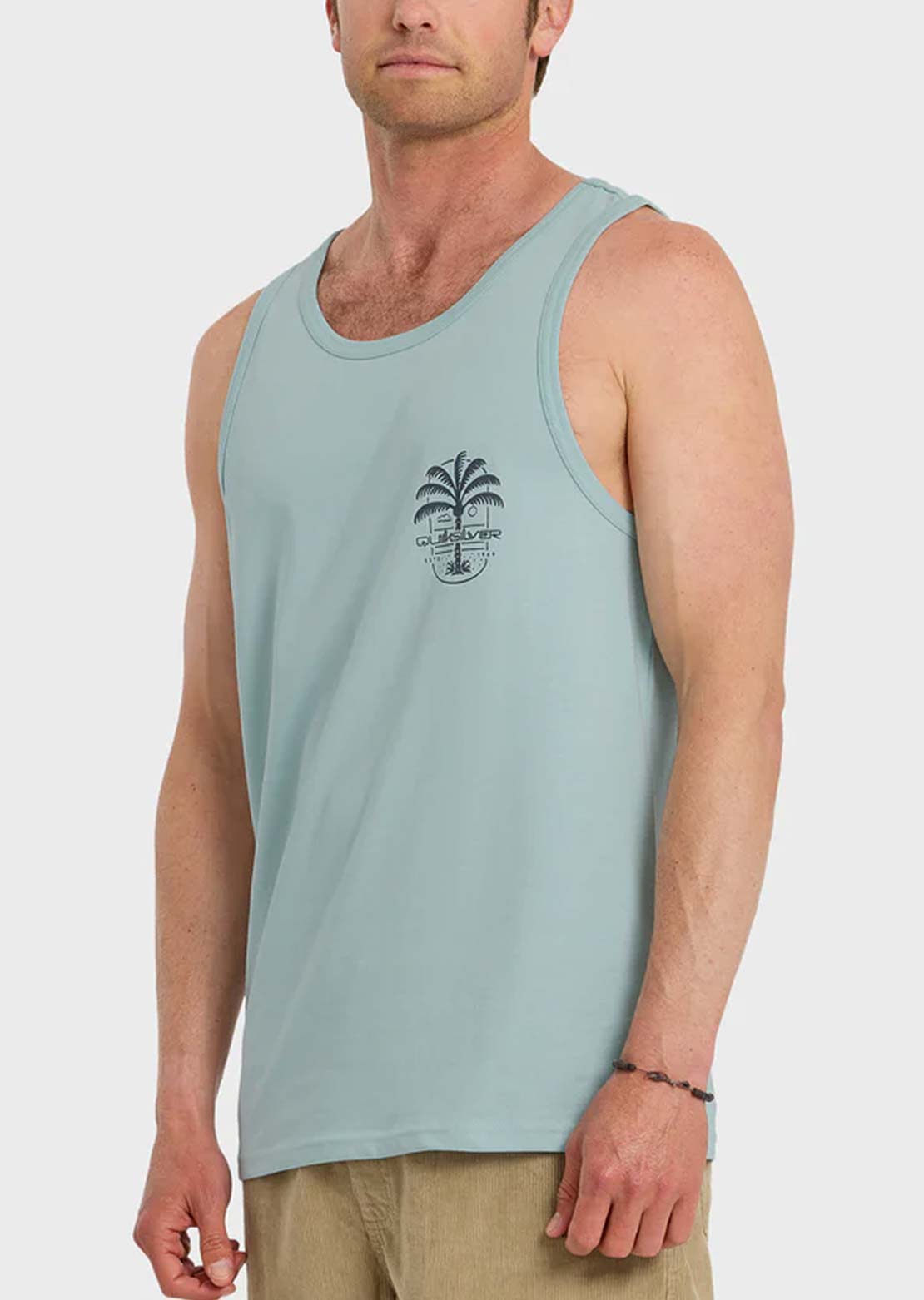 Quiksilver Men's Uno Palm Tank MT1 Tank Top Blue Haze