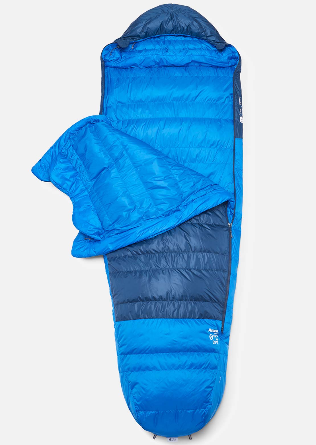 Rab Unisex Ascent 0C/32F Sleeping Bag Tempest Blue Maya Blue