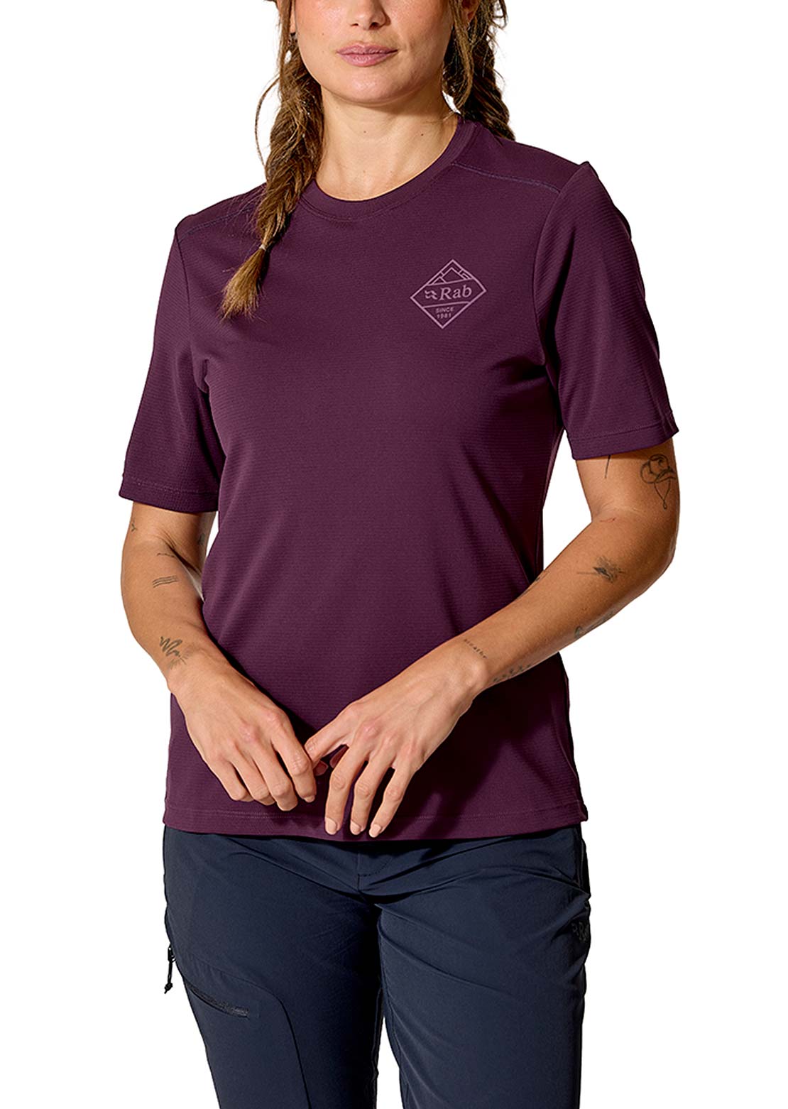 Rab Women's Force Stamp T-Shirt Mulberry