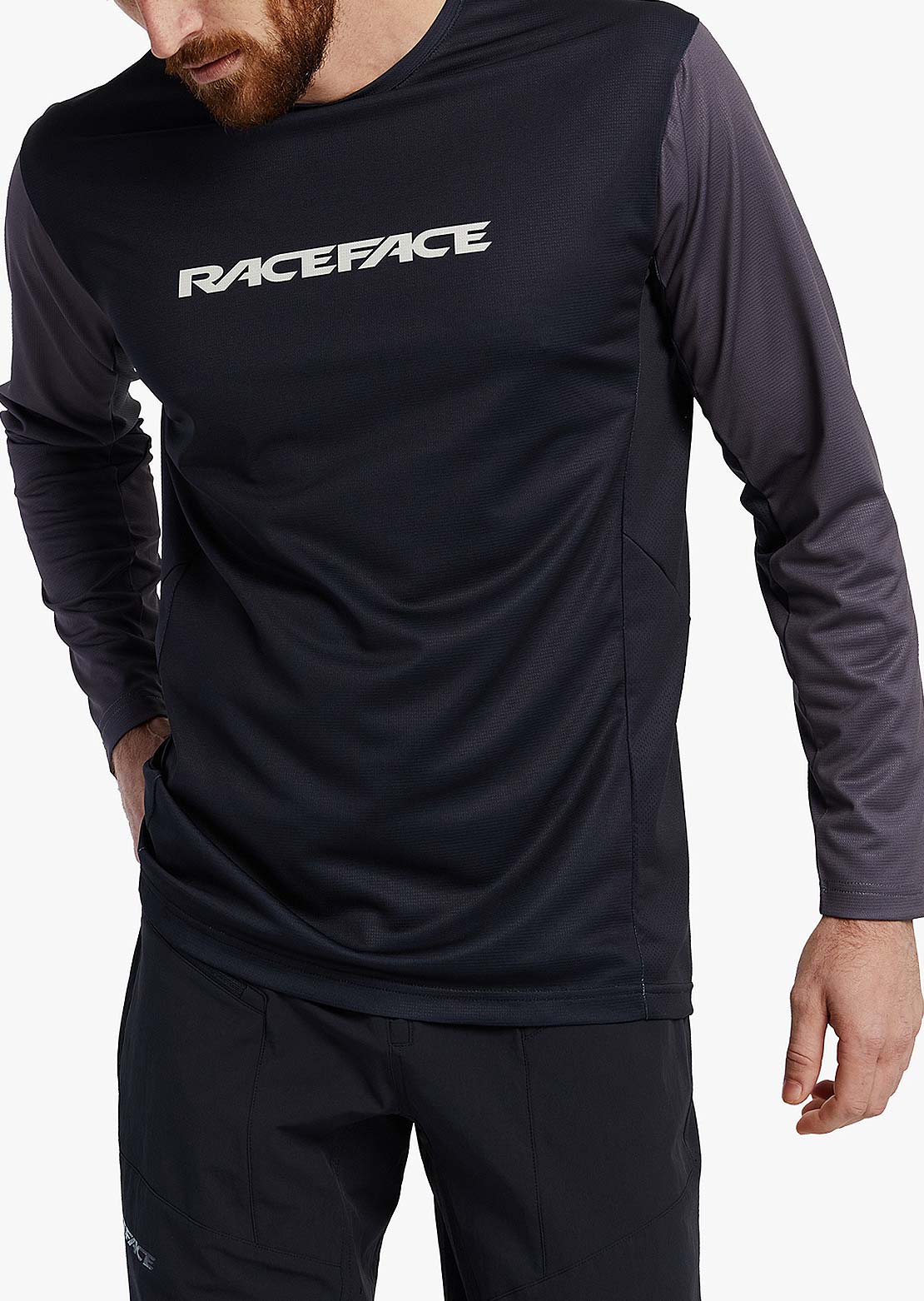 Race Face Men's Indy Long Sleeve Jersey Charcoal