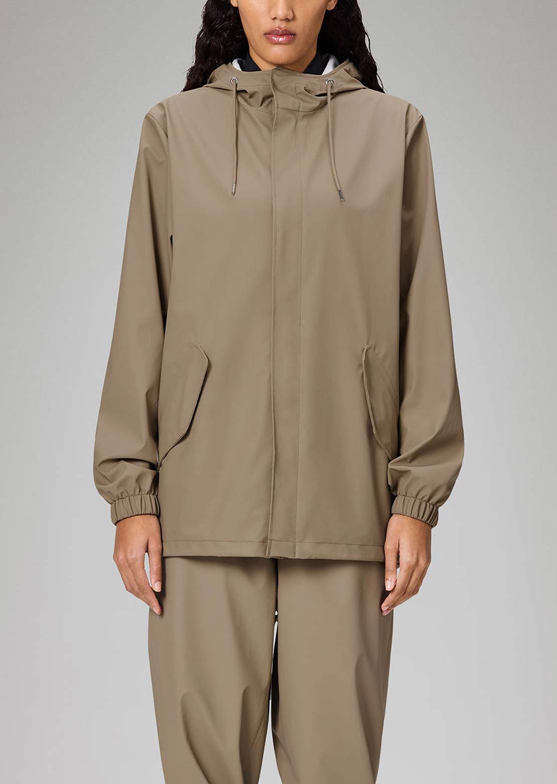RAINS Unisex Fishtail W3 Jacket Beige