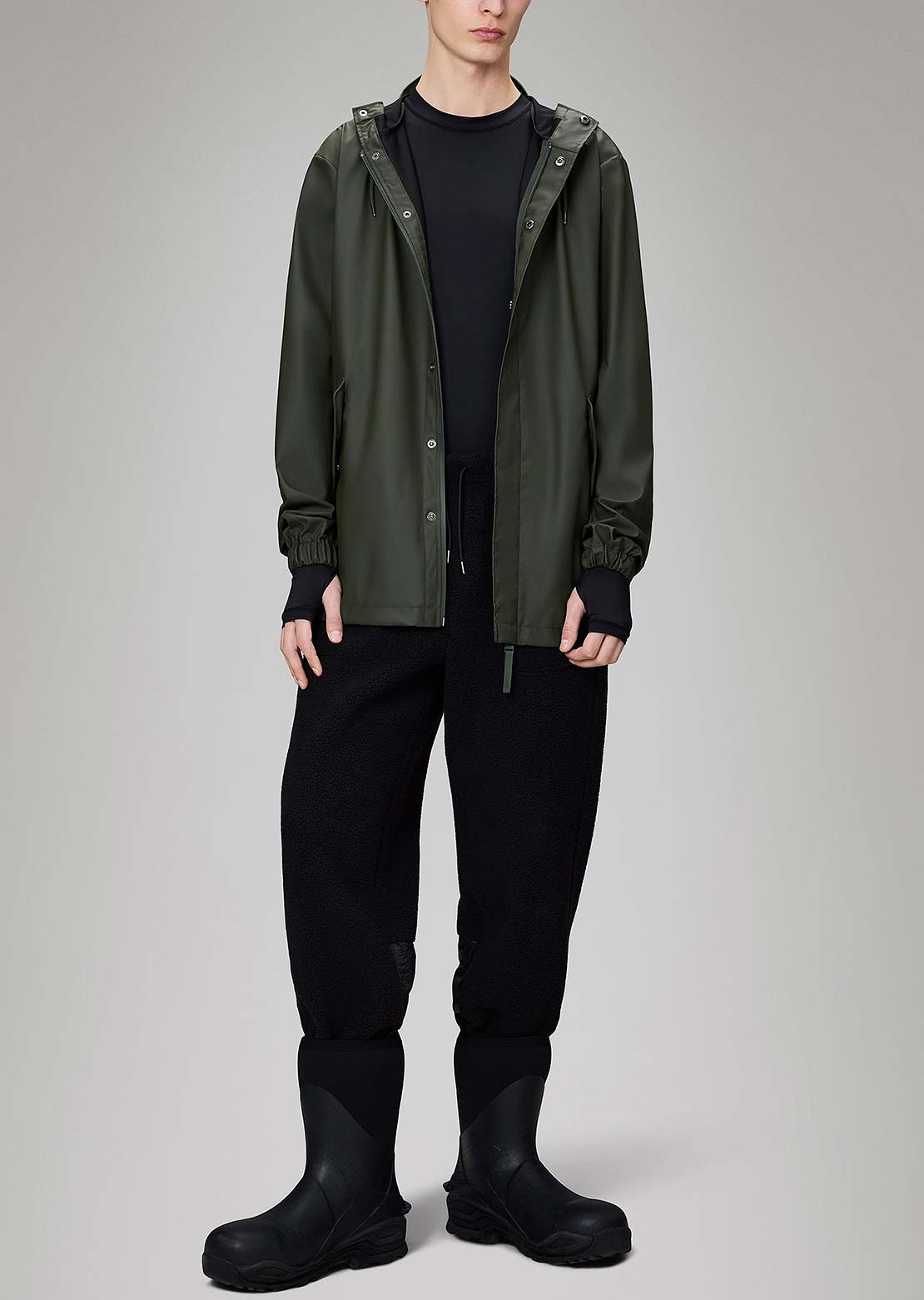 RAINS Unisex Fishtail W3 Jacket Green