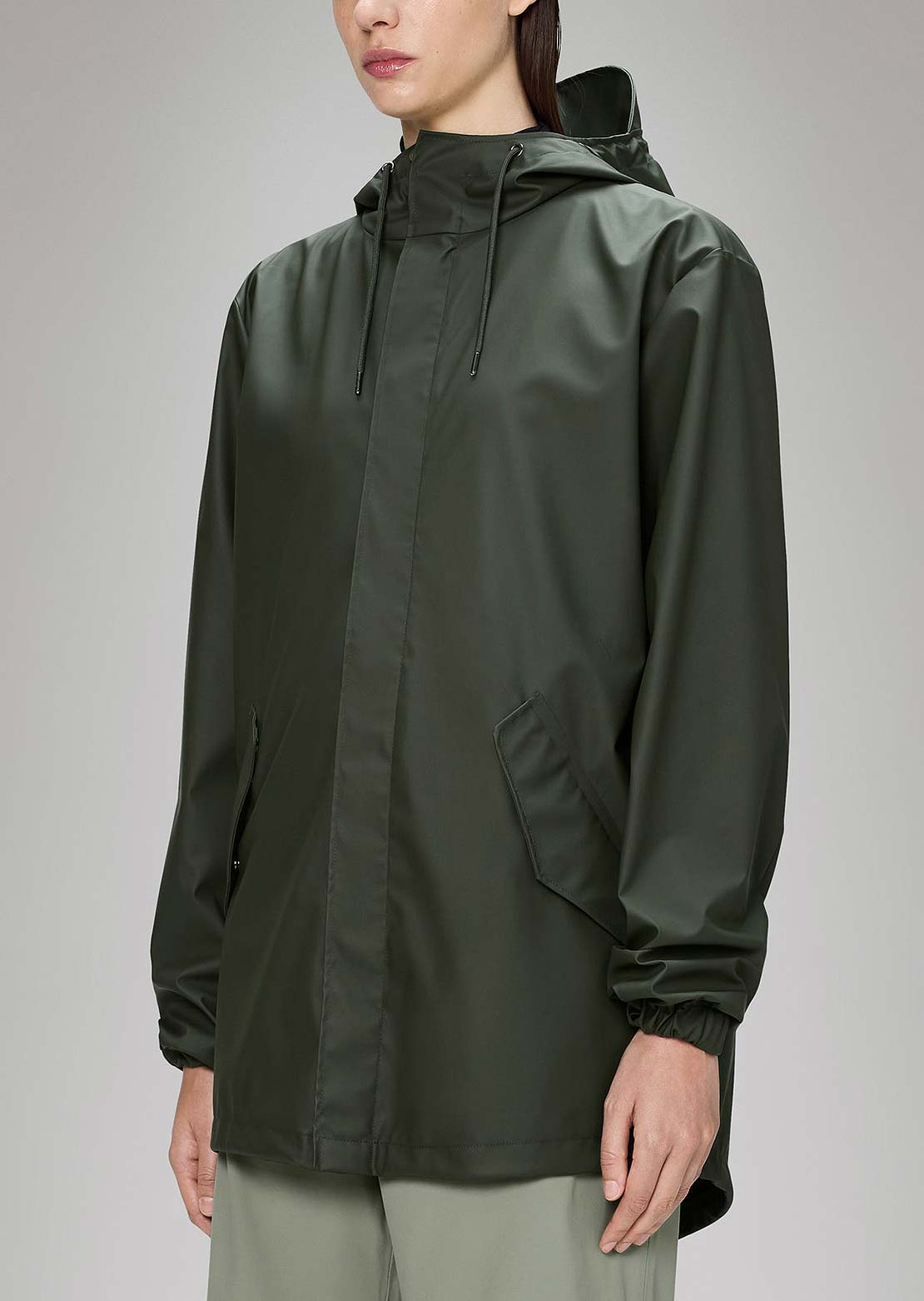RAINS Unisex Fishtail W3 Jacket Green