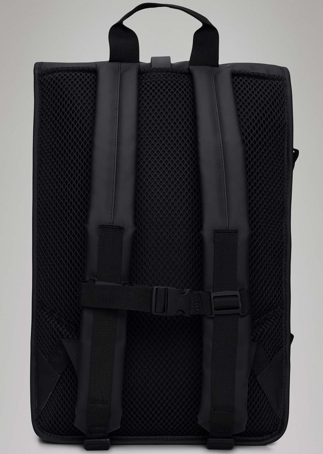RAINS Unisex Large W3 Rolltop Rucksack Black