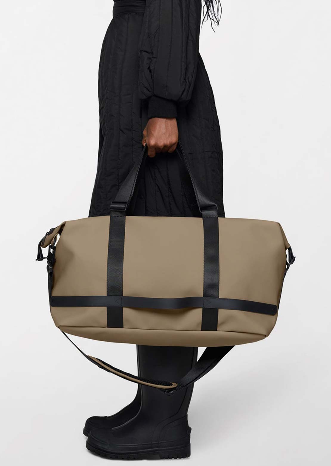 RAINS Unisex OTG W3 Weekend Bag Beige