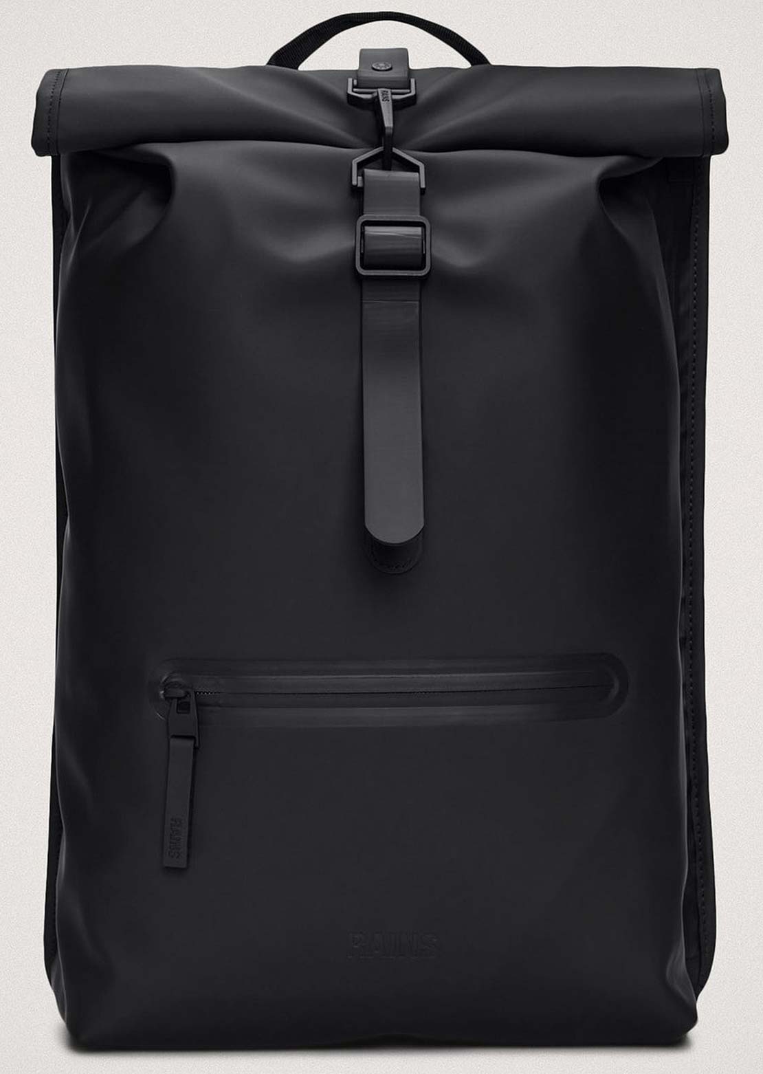 RAINS Unisex Rolltop Rucksack Backpack Black