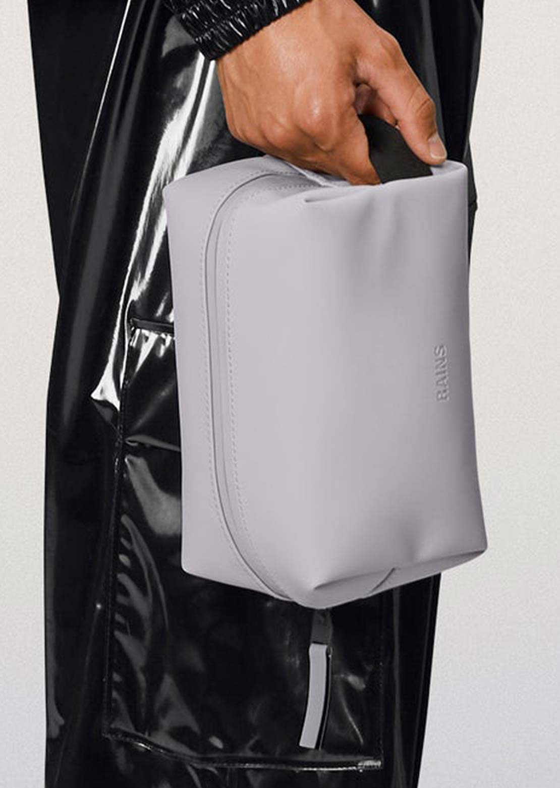 RAINS Unisex Small W3 Wash Bag Flint