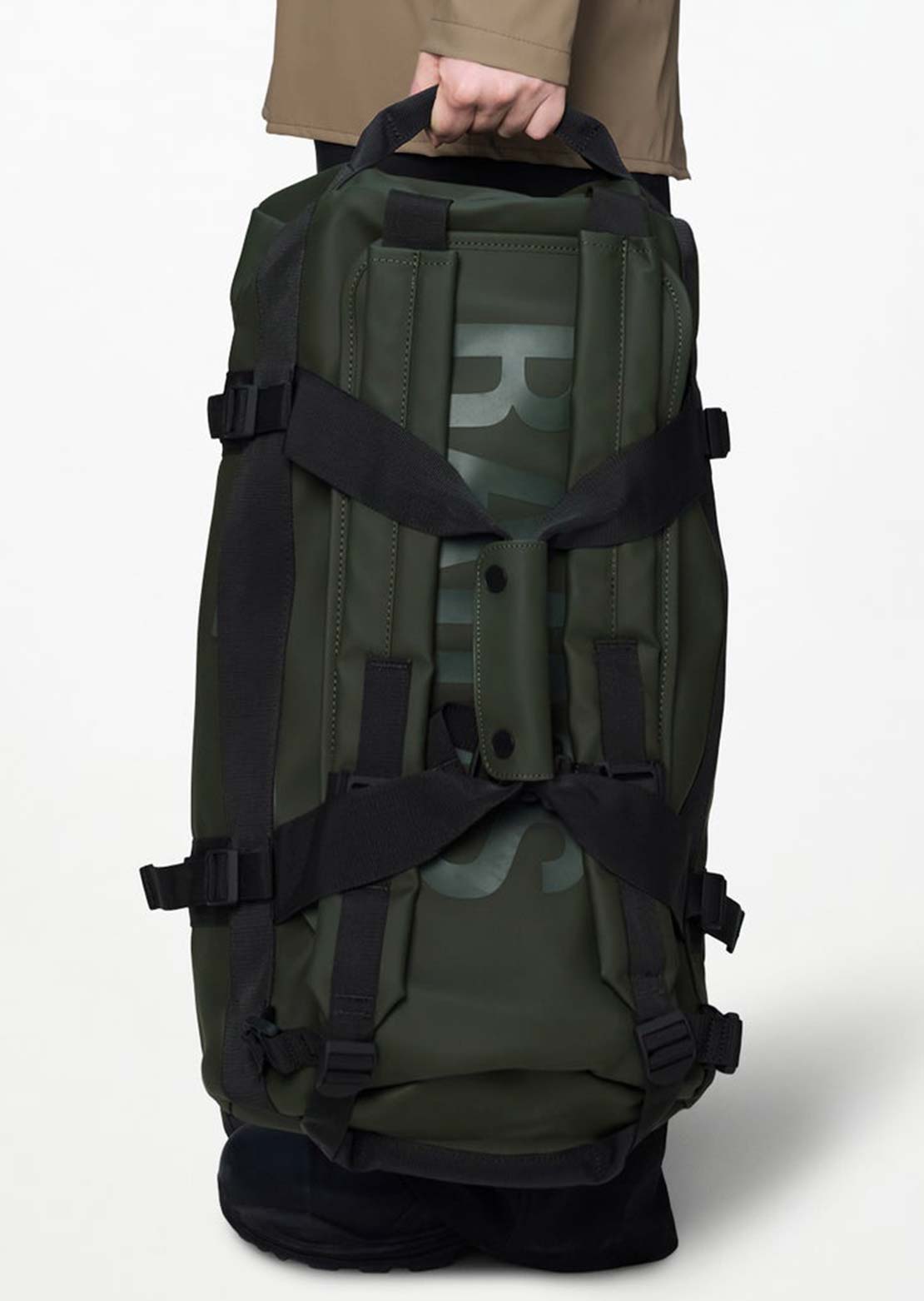 RAINS Unisex Texel Small W3 Duffel Bag Green