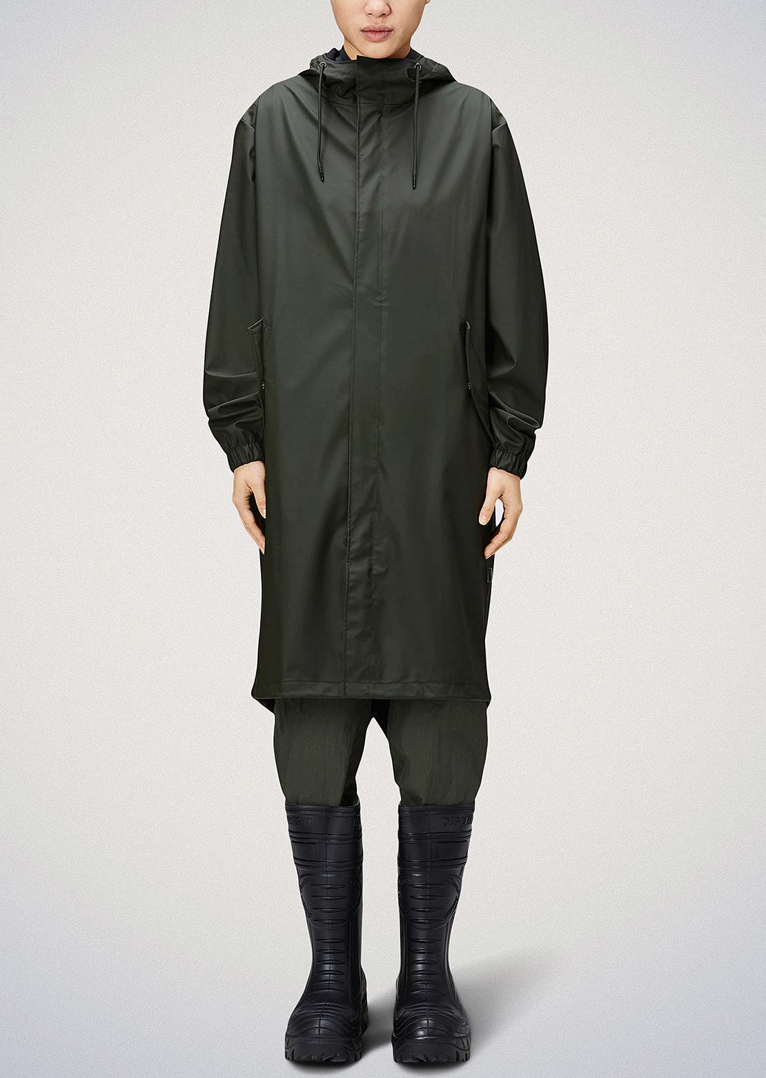 RAINS Unisex W3 Fishtail Parka Jacket Green
