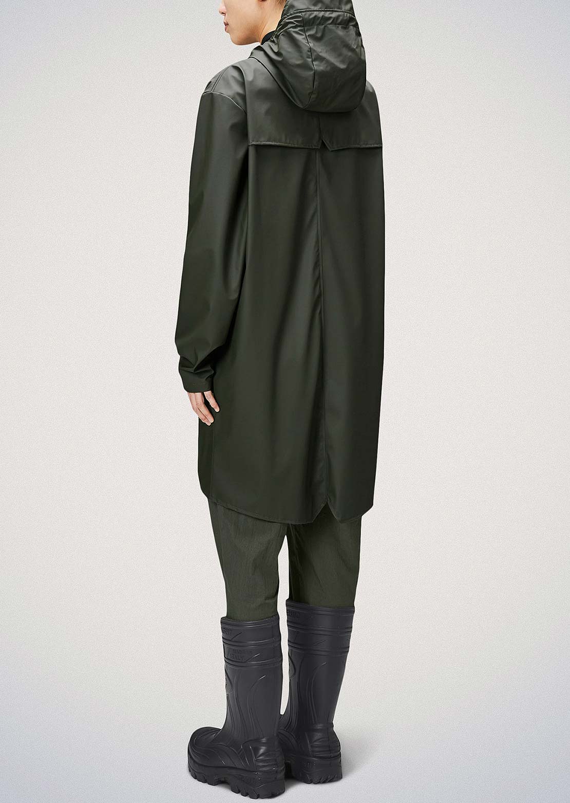 RAINS Unisex W3 Long Jacket Green