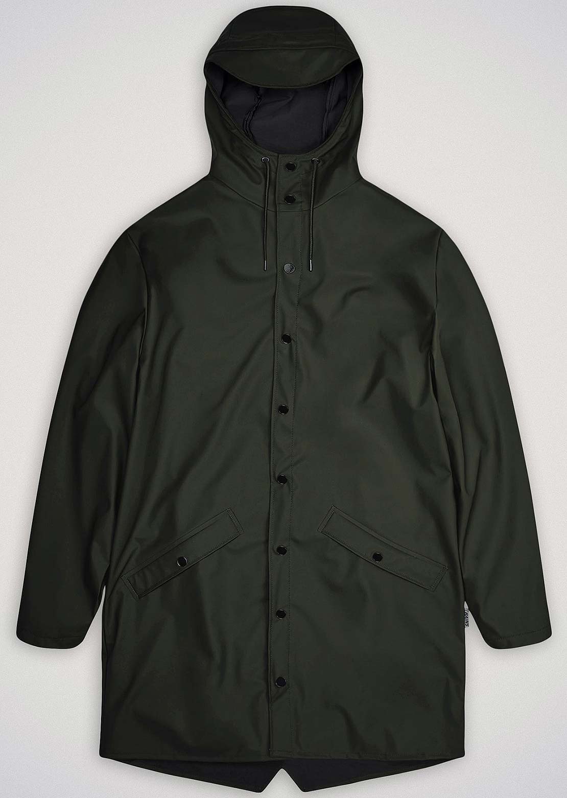RAINS Unisex W3 Long Jacket Green