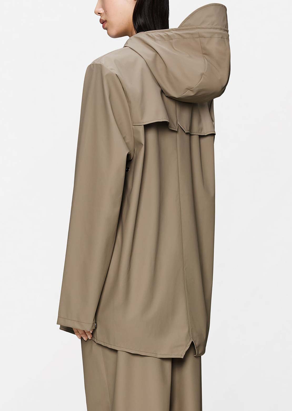 RAINS Unisex W3 Long Jacket Beige