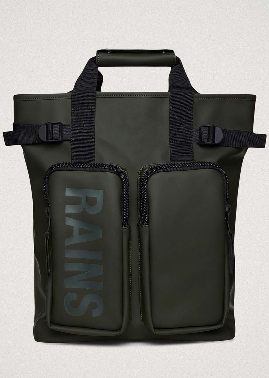 RAINS Unisex W3 Texel Tote Backpack Green