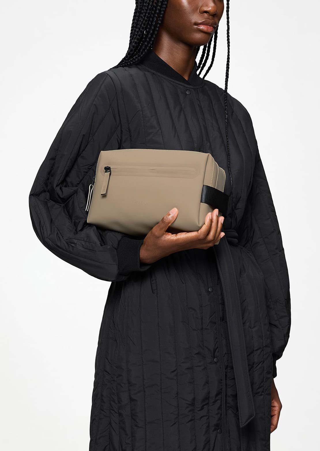 RAINS Unisex W3 Zip Wash Bag Beige