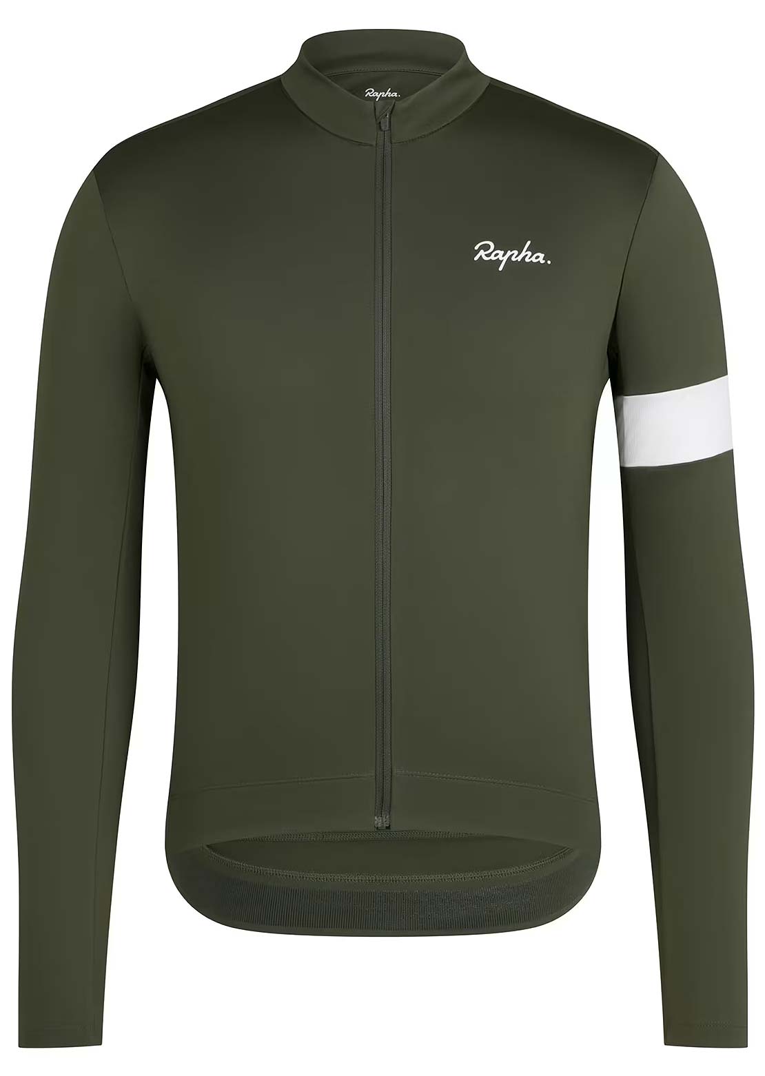 Rapha Men's Core Thermal Long Sleeve Jersey Dark Green/White