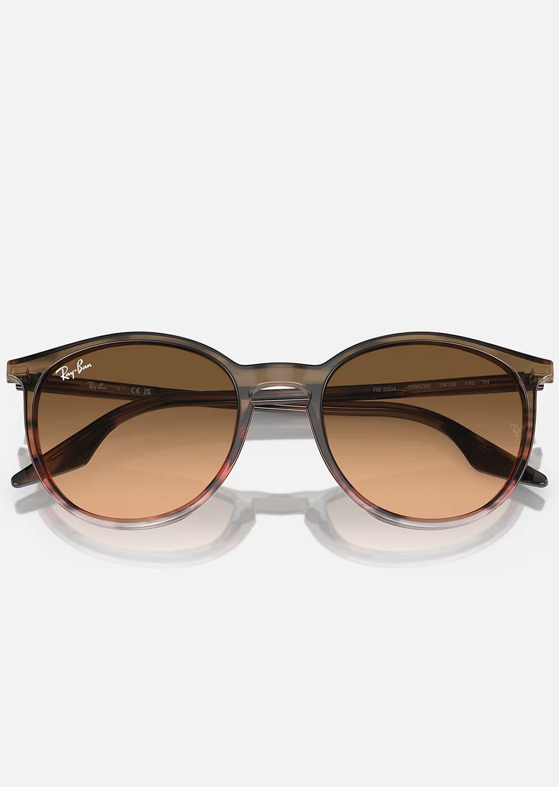 Ray-Ban RB2204 Sunglasses Striped Brown Gradient Red