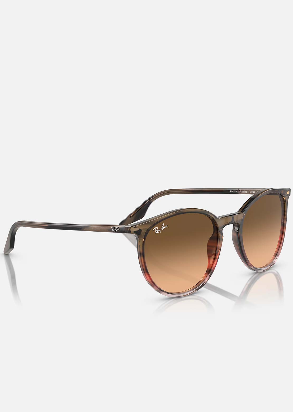 Ray-Ban RB2204 Sunglasses Striped Brown Gradient Red