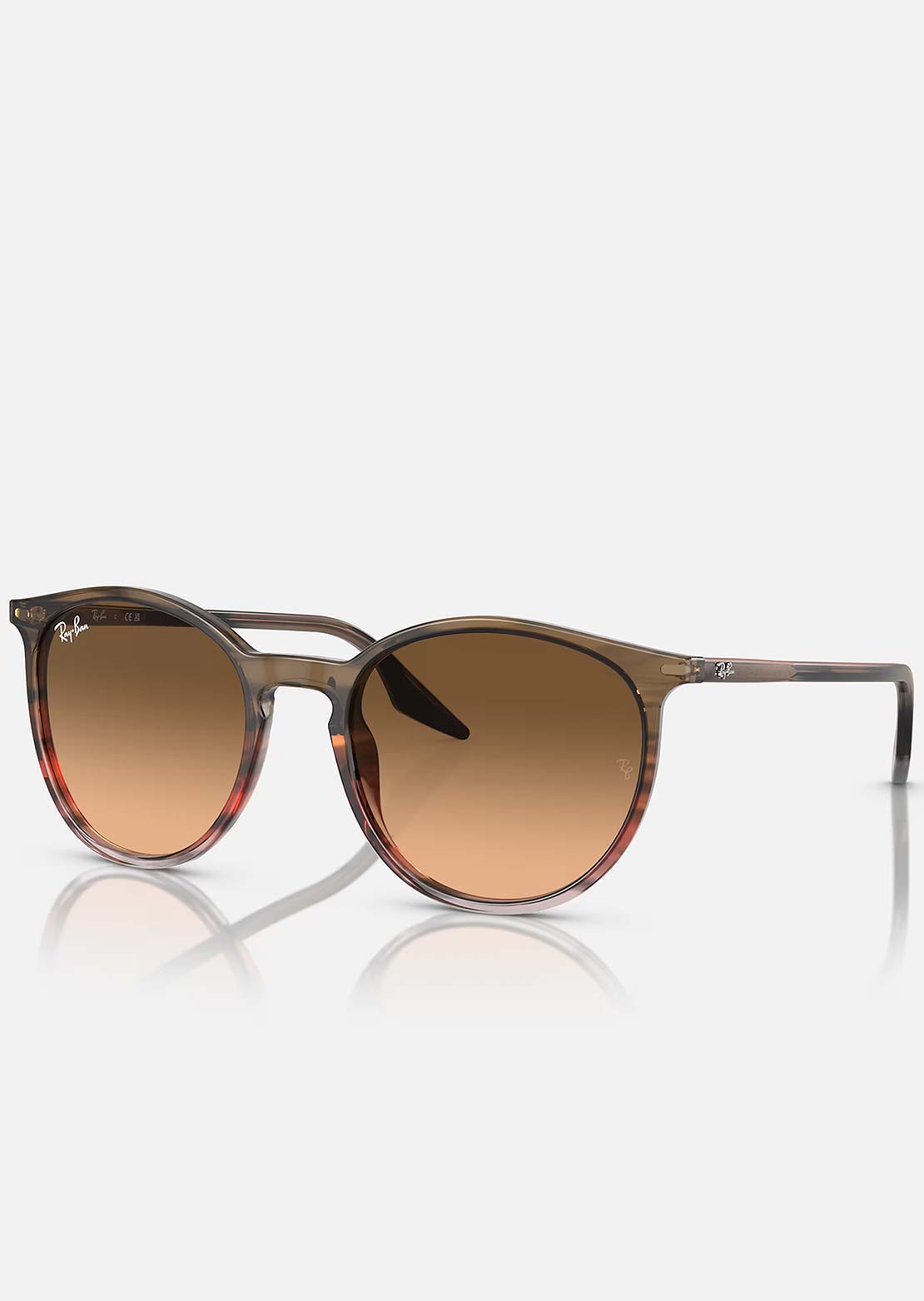Ray-Ban RB2204 Sunglasses Striped Brown Gradient Red
