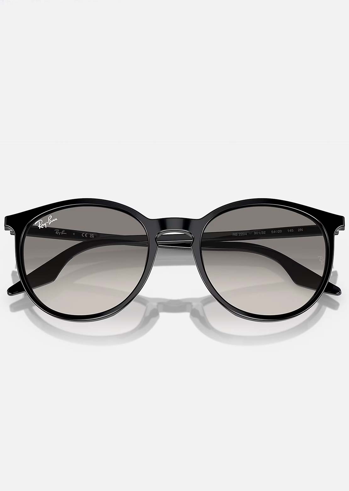Ray-Ban RB2204 Sunglasses Black/Clear Gradient Grey