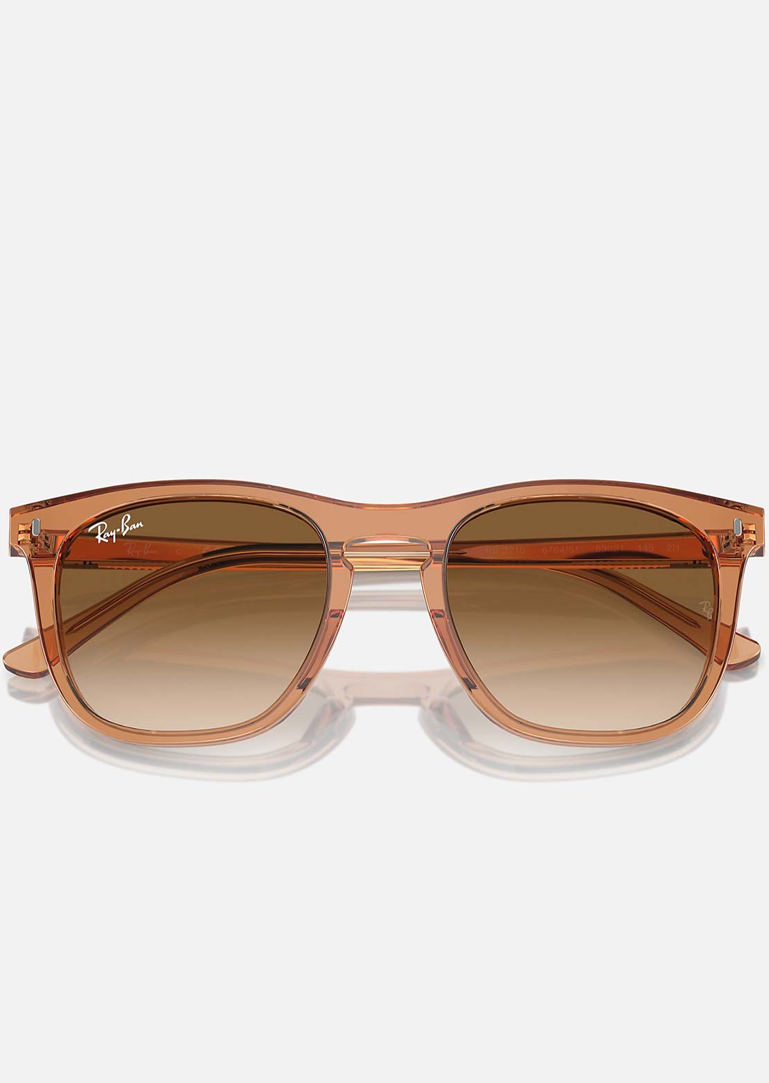 Ray-Ban RB2210 Square Sunglasses Transparent Brown