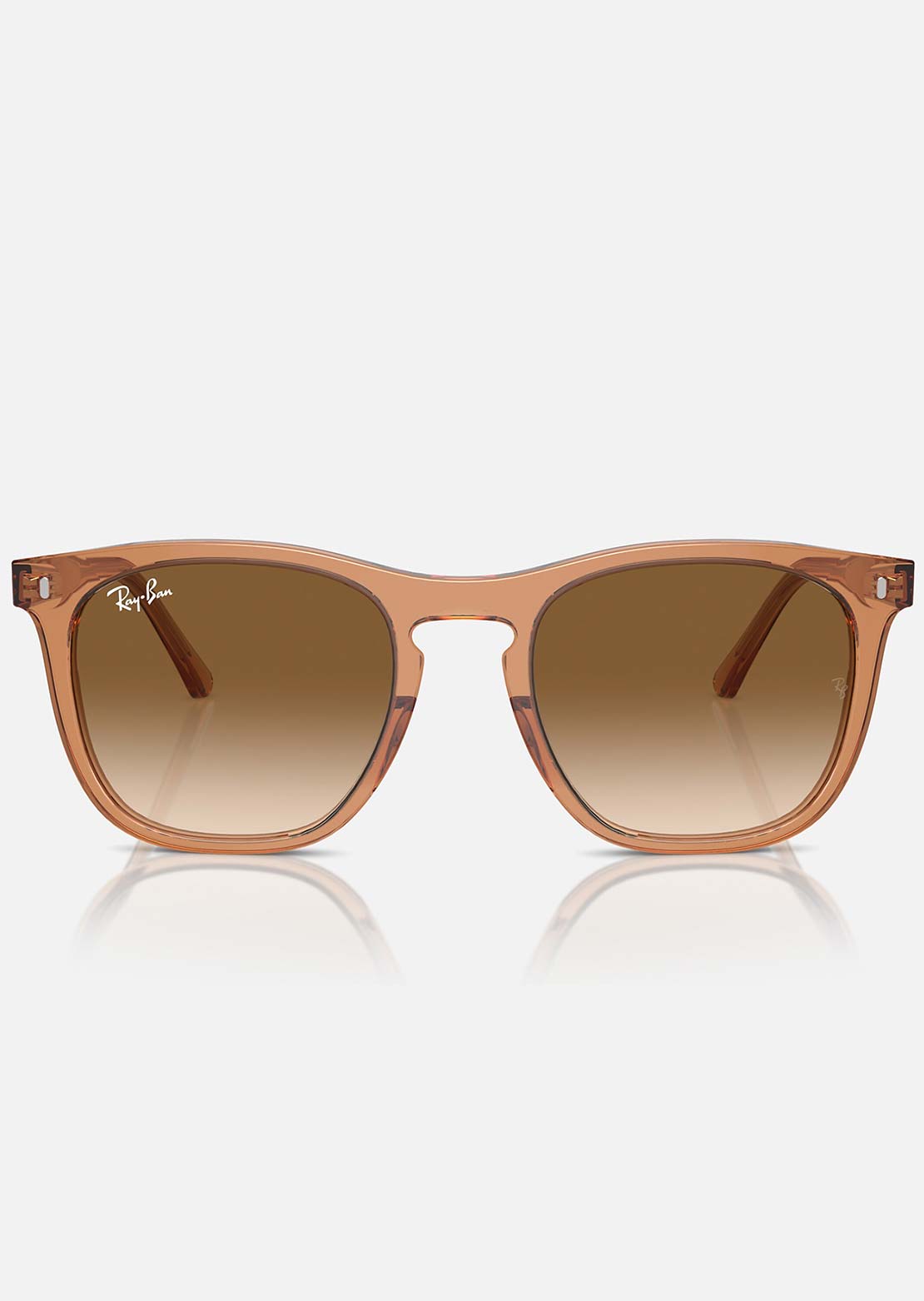 Ray-Ban RB2210 Square Sunglasses Transparent Brown