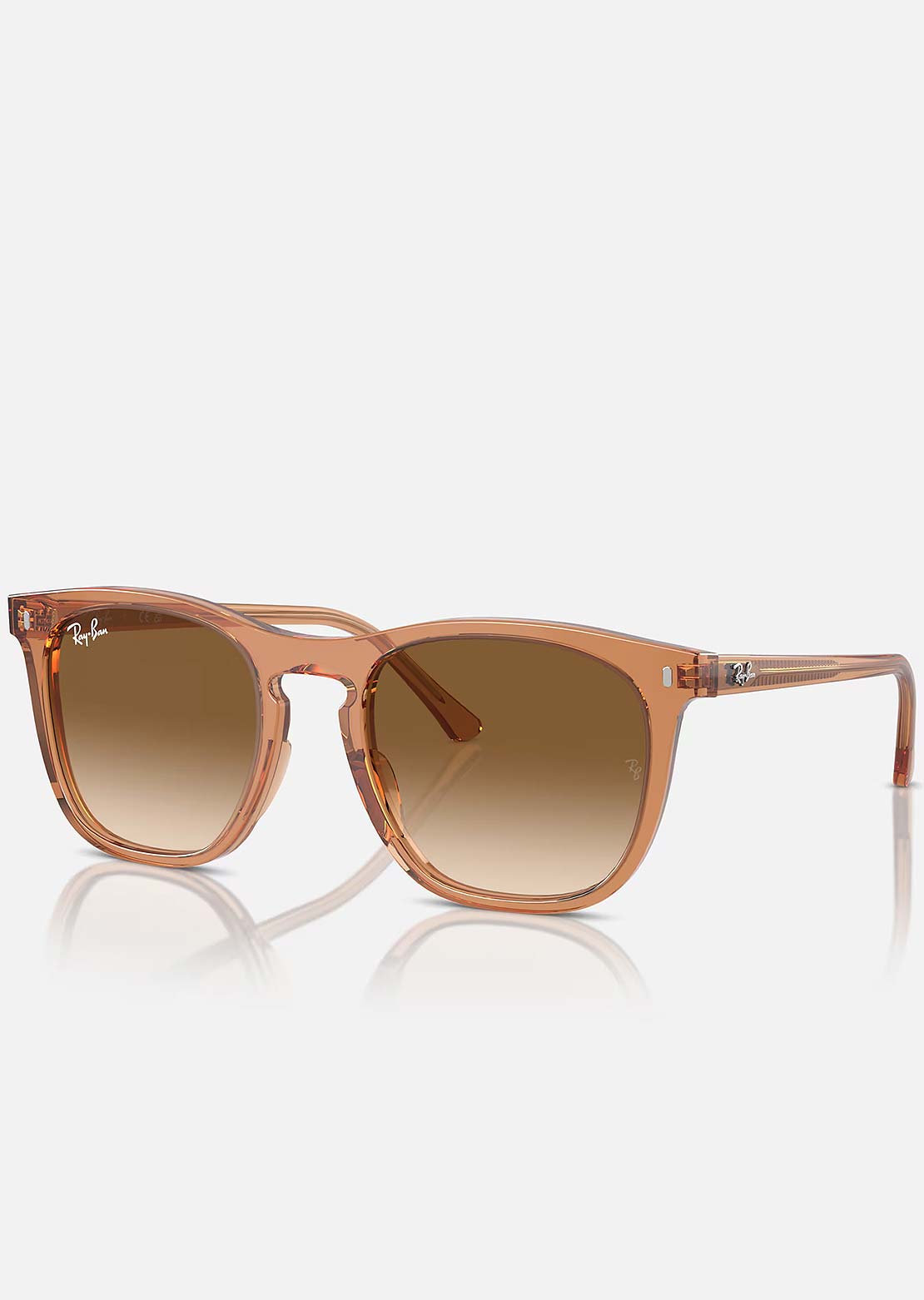 Ray-Ban RB2210 Square Sunglasses Transparent Brown