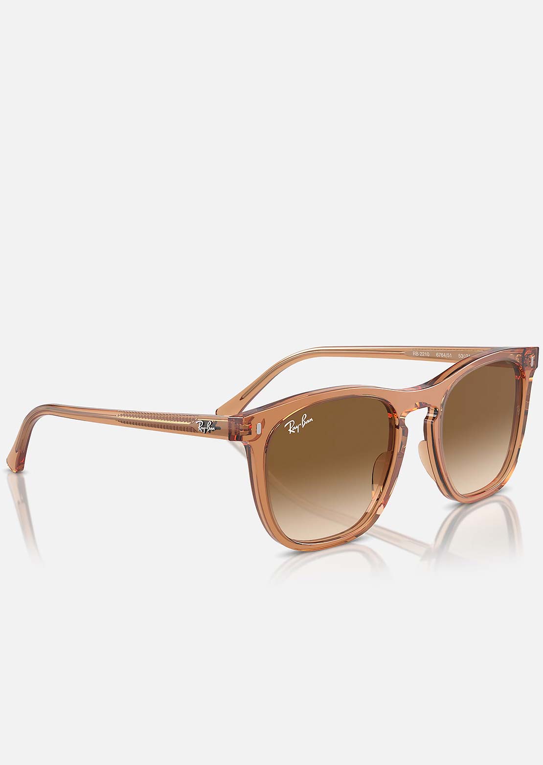 Ray-Ban RB2210 Square Sunglasses Transparent Brown