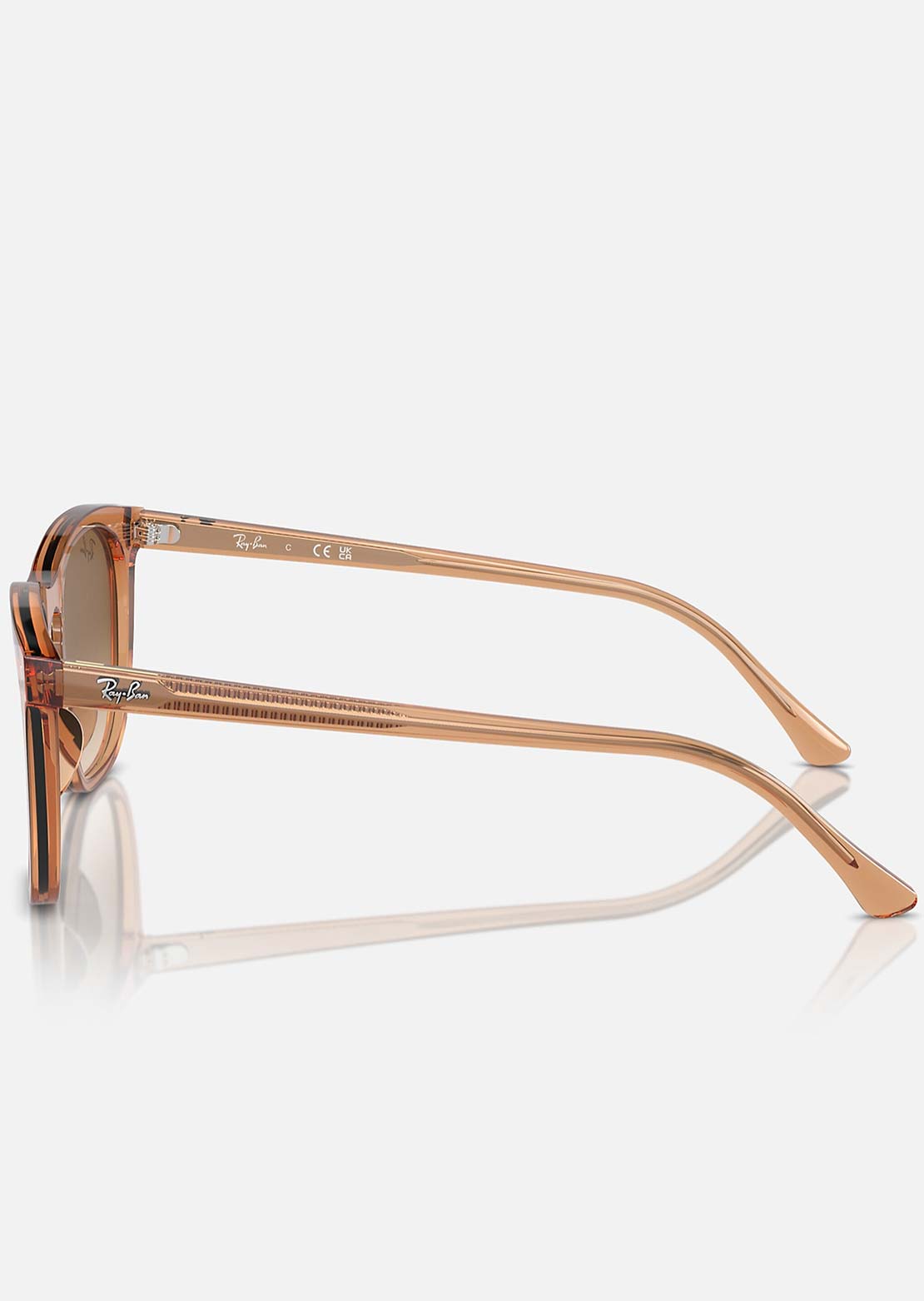 Ray-Ban RB2210 Square Sunglasses Transparent Brown
