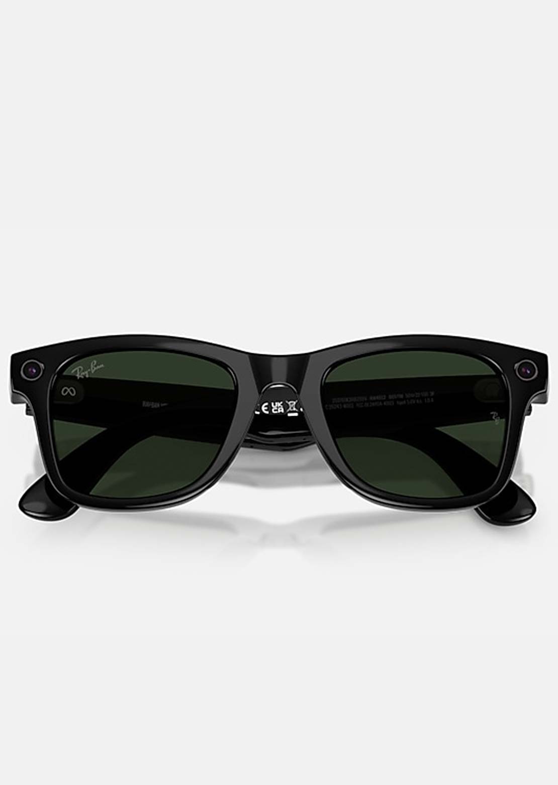 Ray-Ban Unisex Wayfarer RW4012 Sunglasses Shiny Black Transitions Graph Green