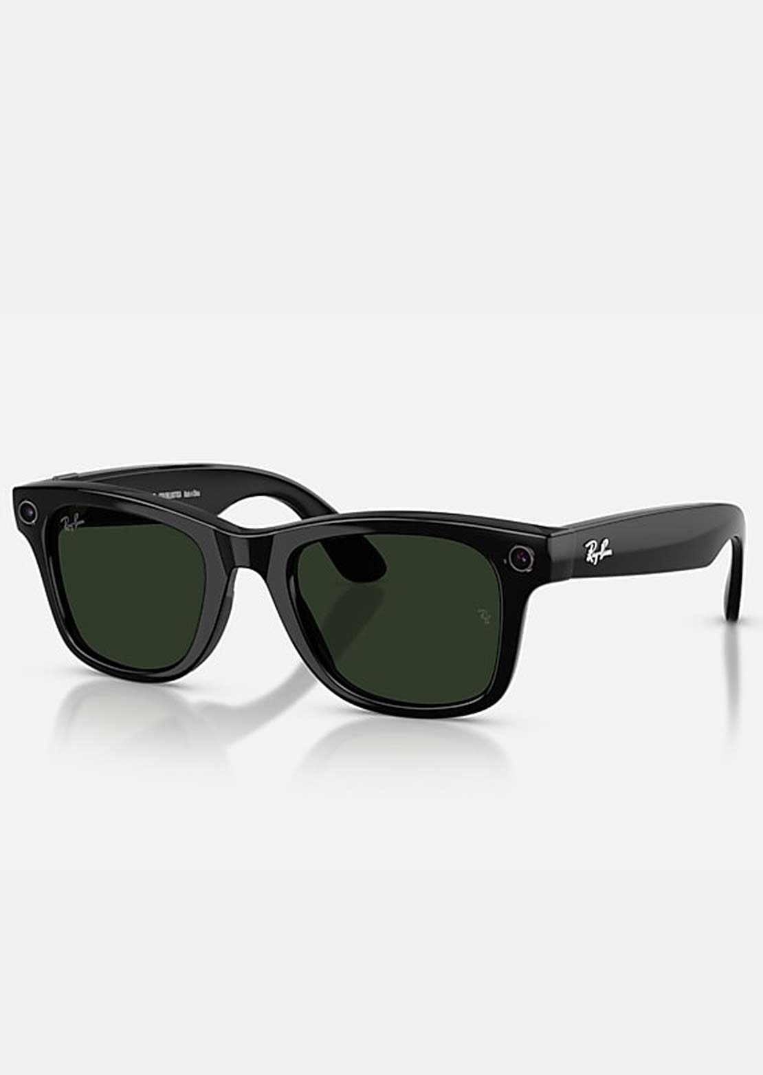 Ray-Ban Unisex Wayfarer RW4012 Sunglasses Shiny Black Transitions Graph Green