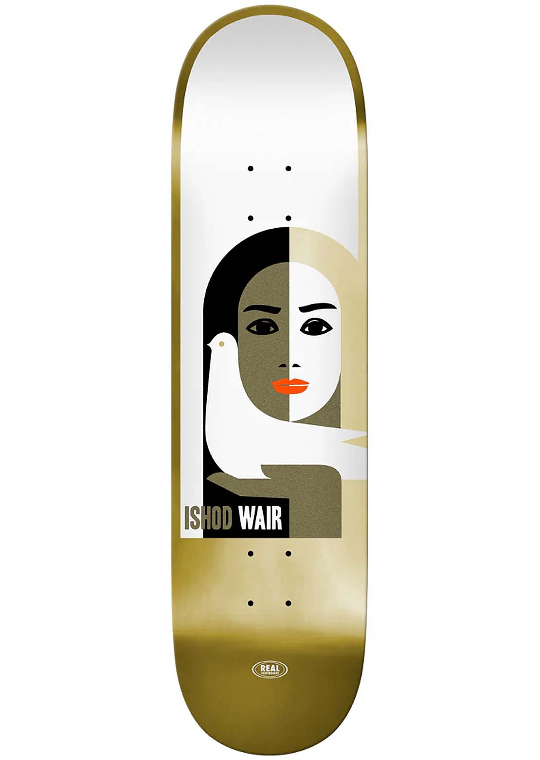 Real Unisex Ishod Peace LTD Foil Skateboard Deck Gold