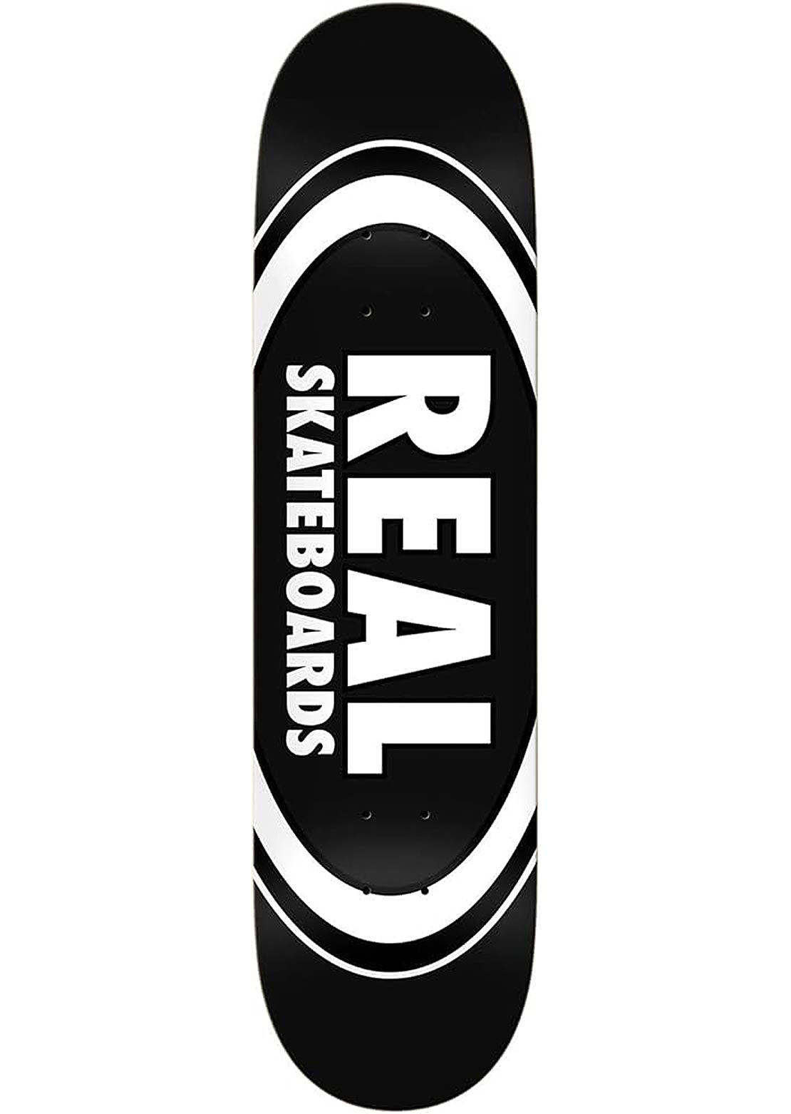 Real Unisex Team Classic Oval Skateboard Deck Black