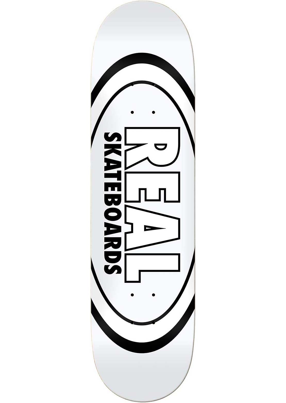 Real Unisex Team Classic Oval Skateboard Deck White