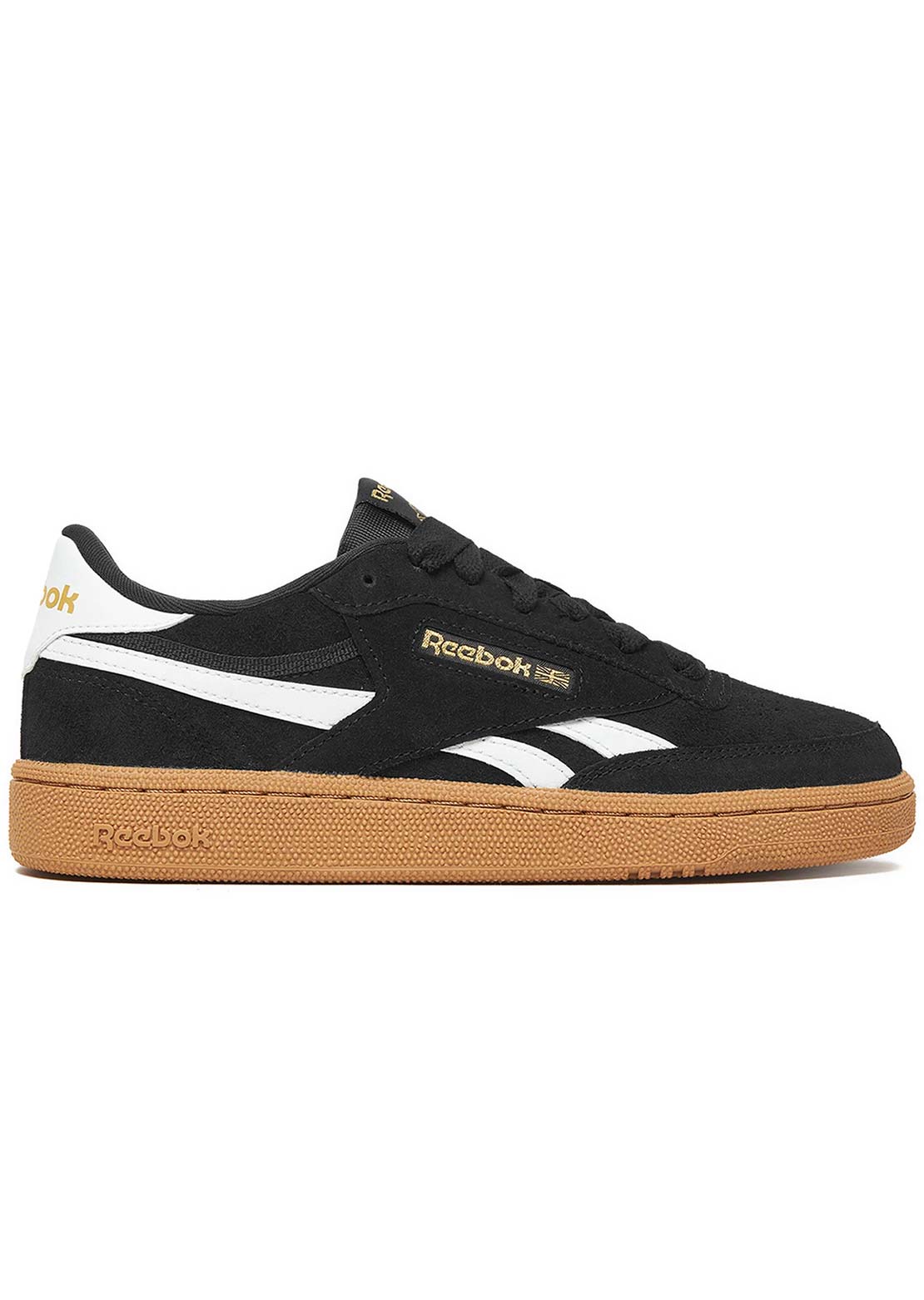 Reebok Junior Club C Revenge Shoes Black/White/Gold