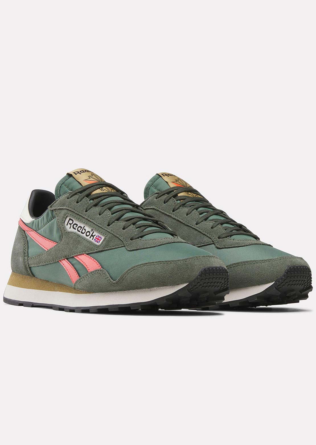 Reebok Unisex Aztec II Shoes Grit Green/Semi Orange Flare/Alabaster