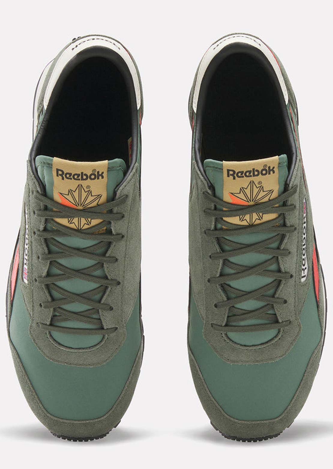 Reebok Unisex Aztec II Shoes Grit Green/Semi Orange Flare/Alabaster