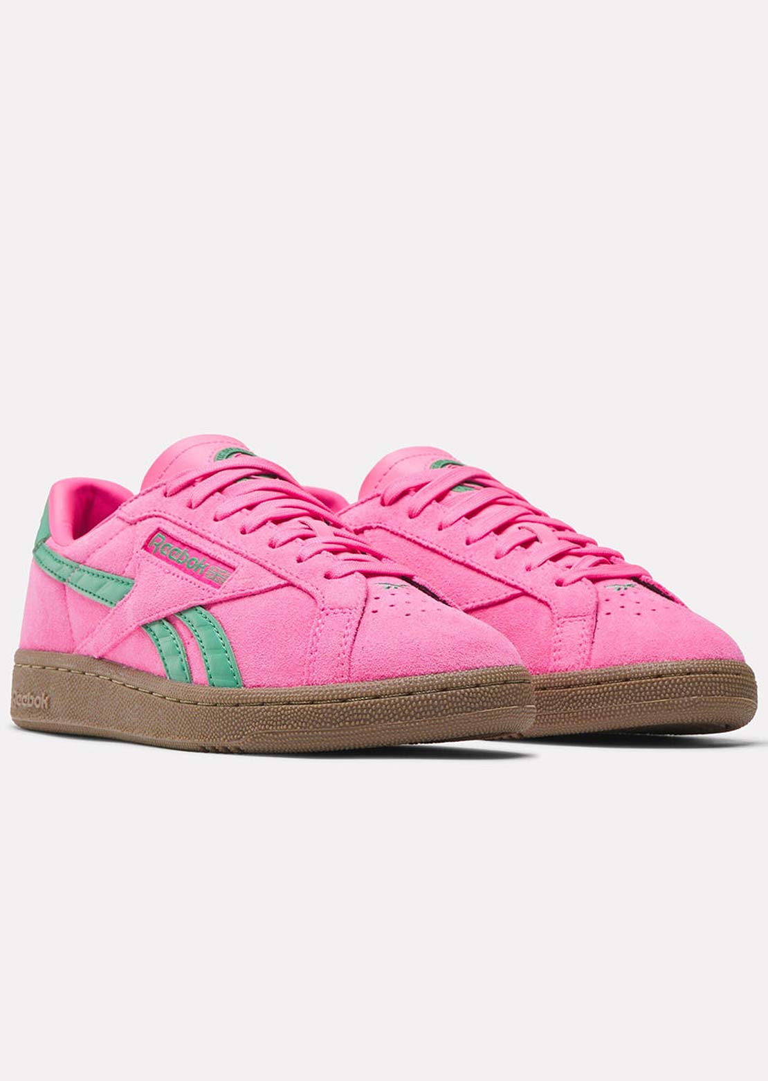 Reebok Women's Club C Grounds UK Shoes Atomic Pink/Upgrade Green/Gum