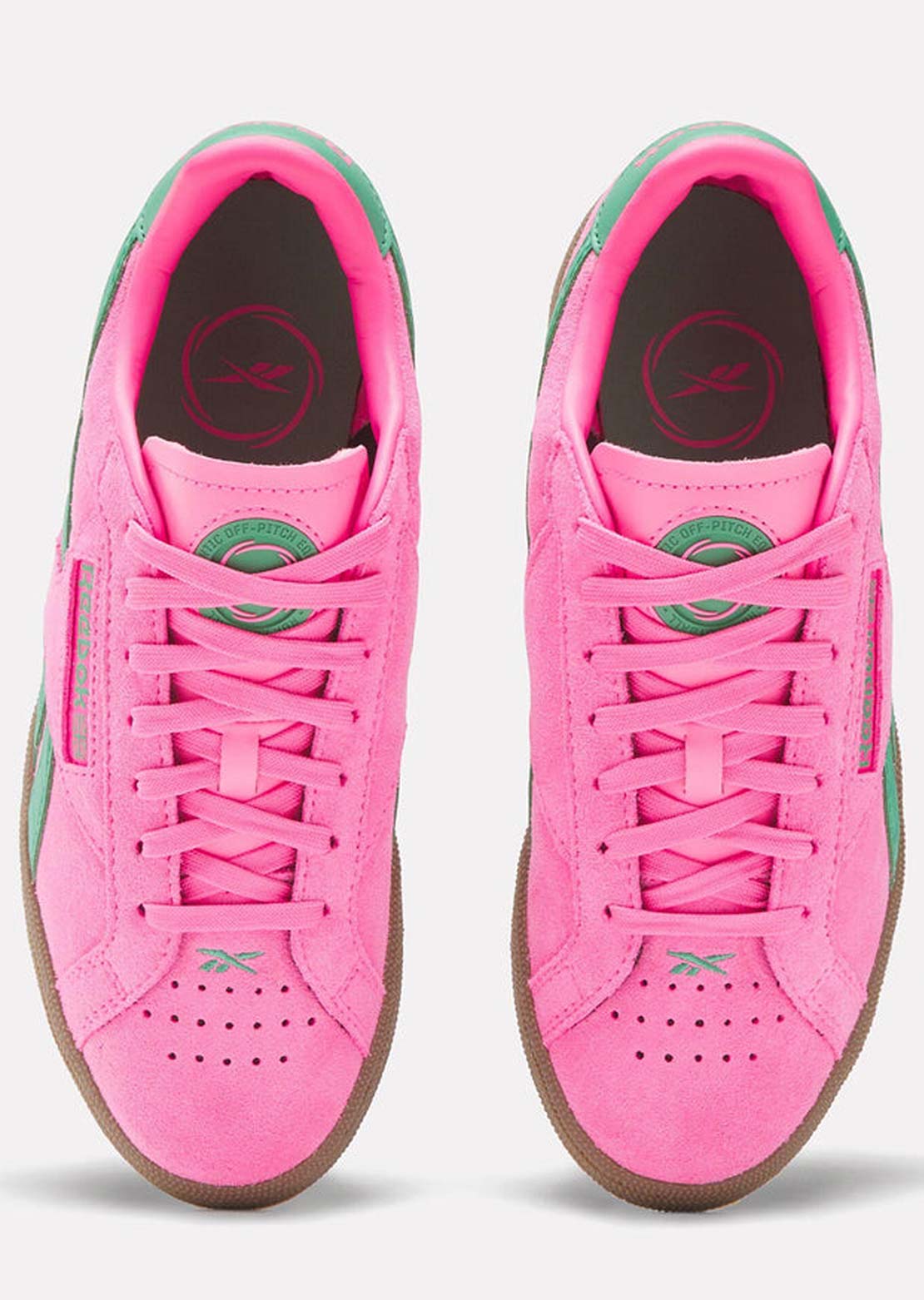 Reebok Women's Club C Grounds UK Shoes Atomic Pink/Upgrade Green/Gum