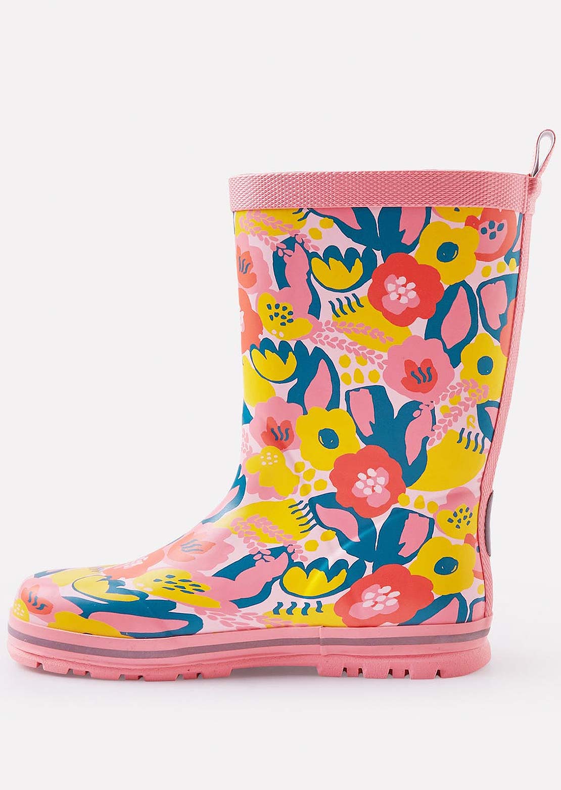 Reima Junior Taika 2.0 Rain Boots Pink Floral/Yellow
