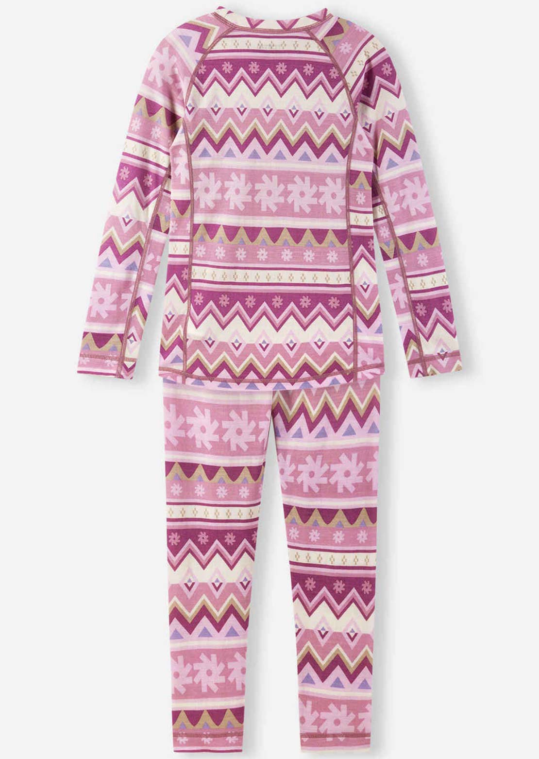 Reima Junior Taitoa Wool Base Layer Set Grey Pink