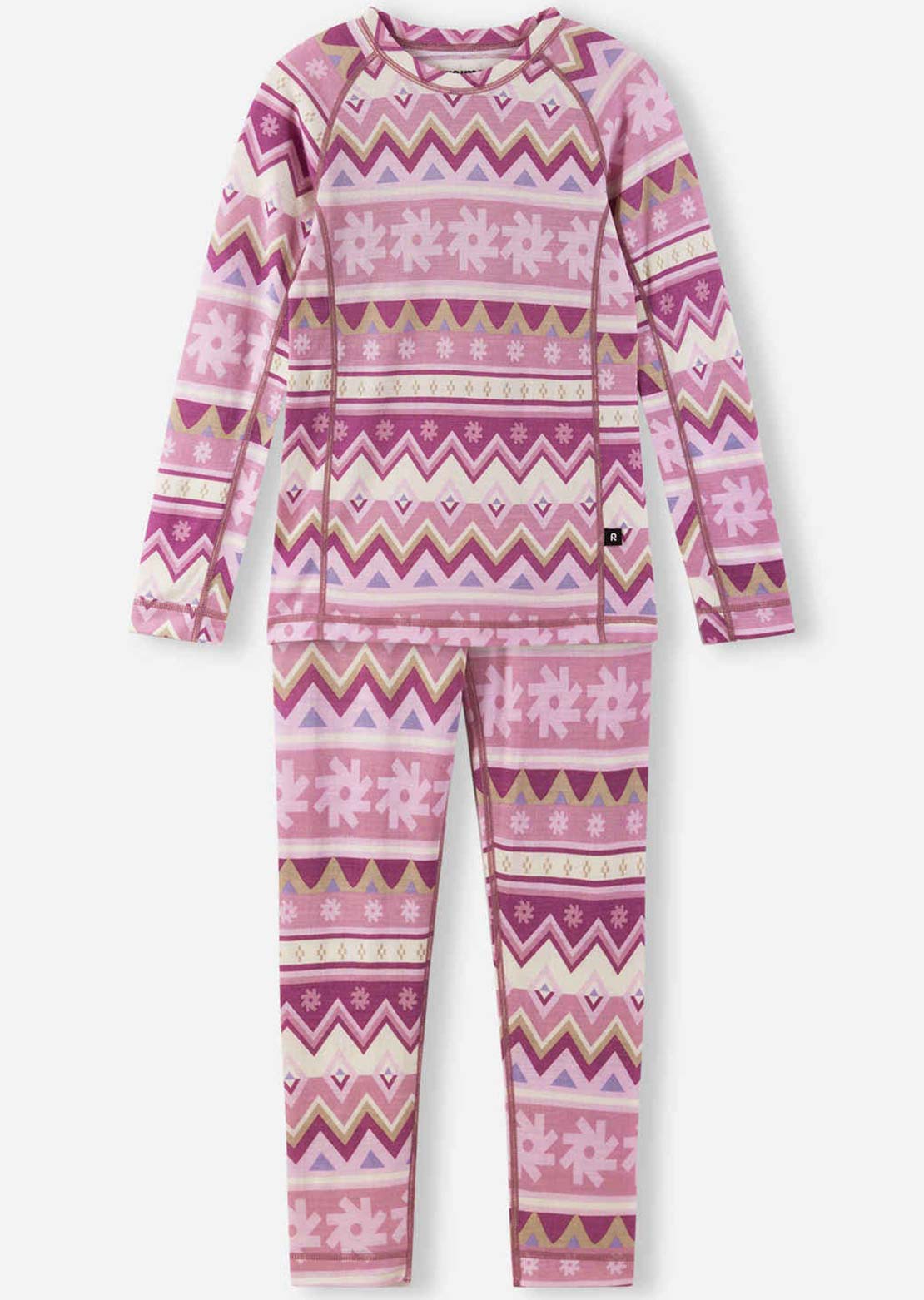 Reima Junior Taitoa Wool Base Layer Set Grey Pink