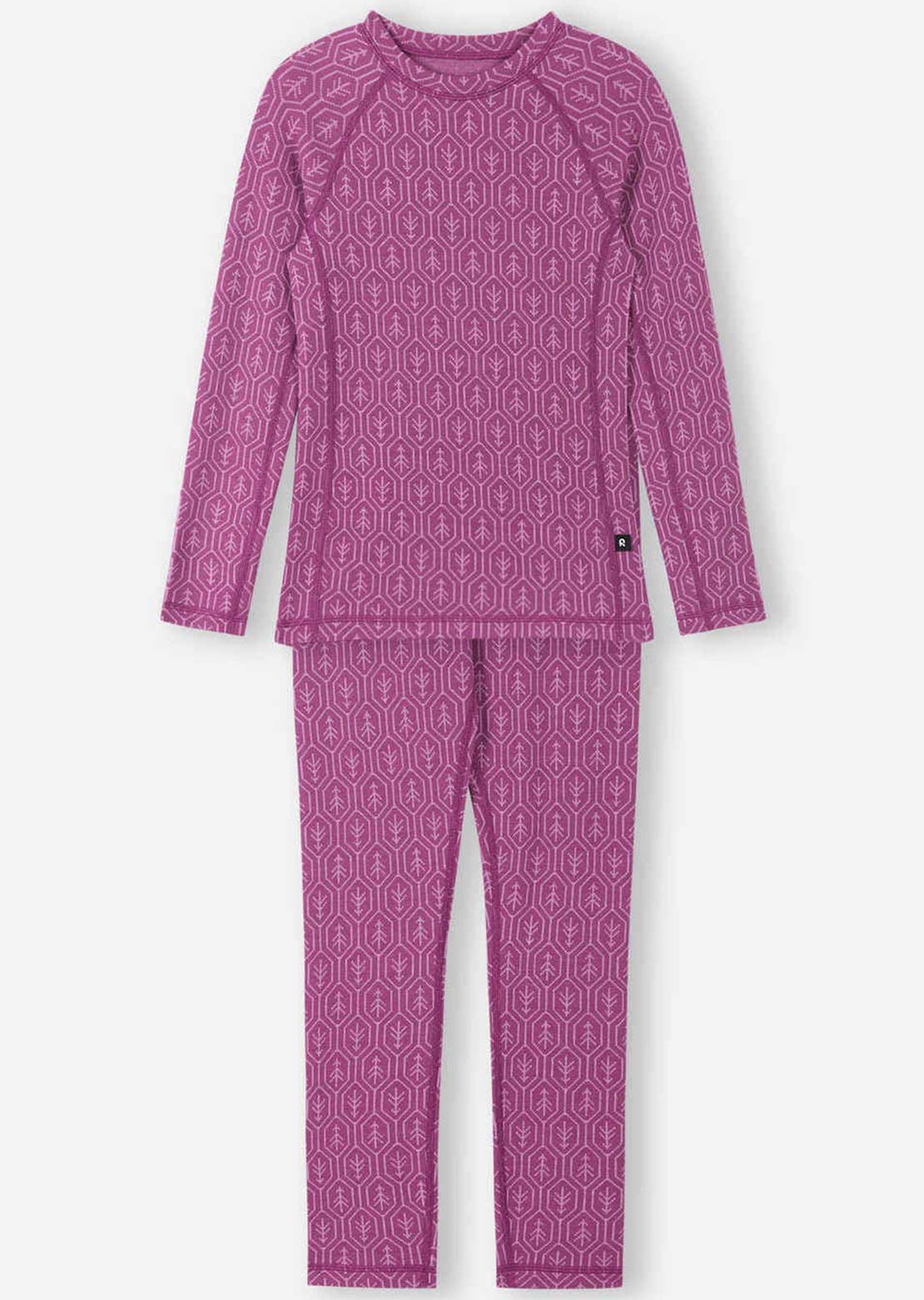 Reima Junior Taival Wool Base Layer Set Red Violet