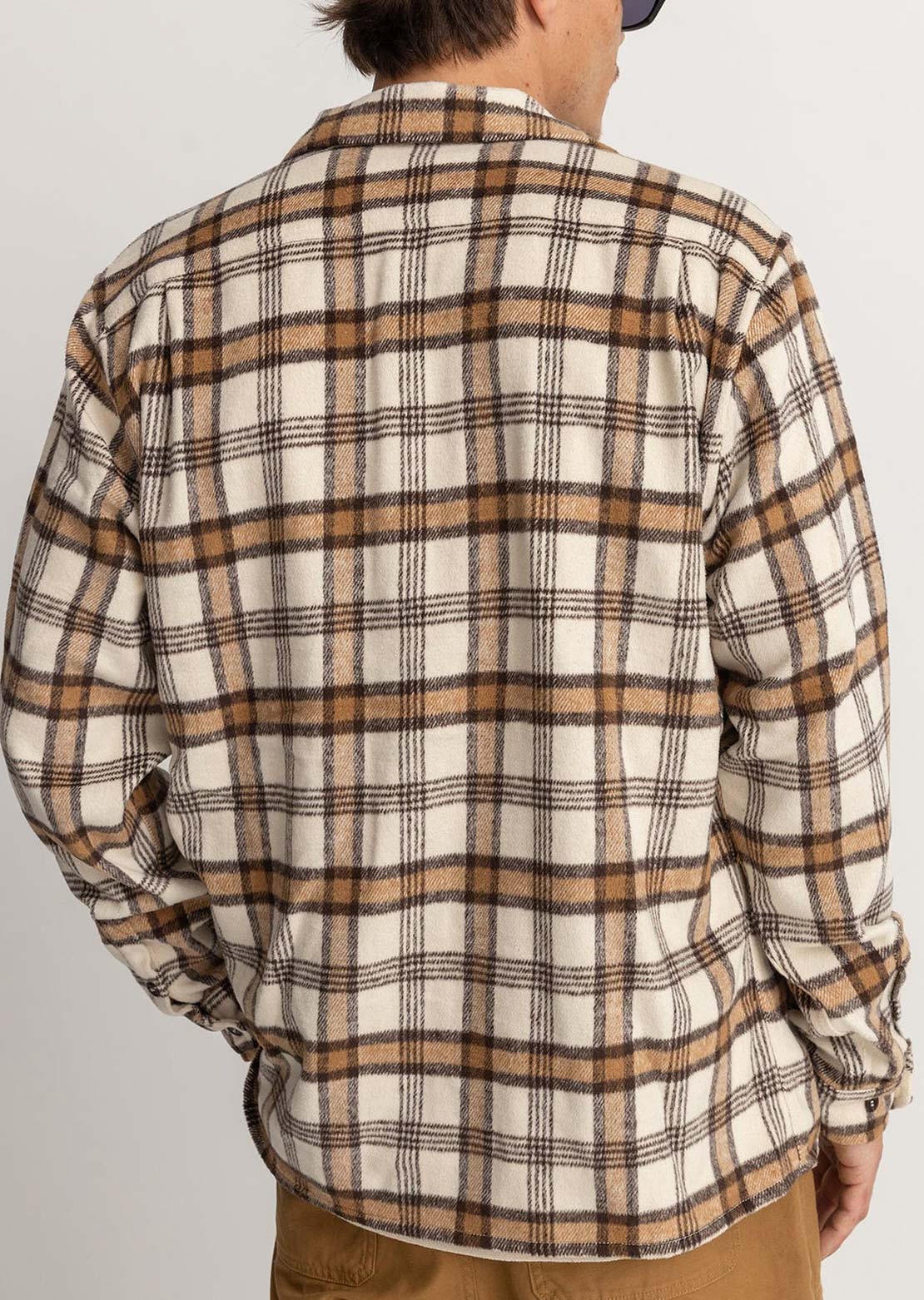 Rhythm Men's Albert Check Button Up Shirt Natural
