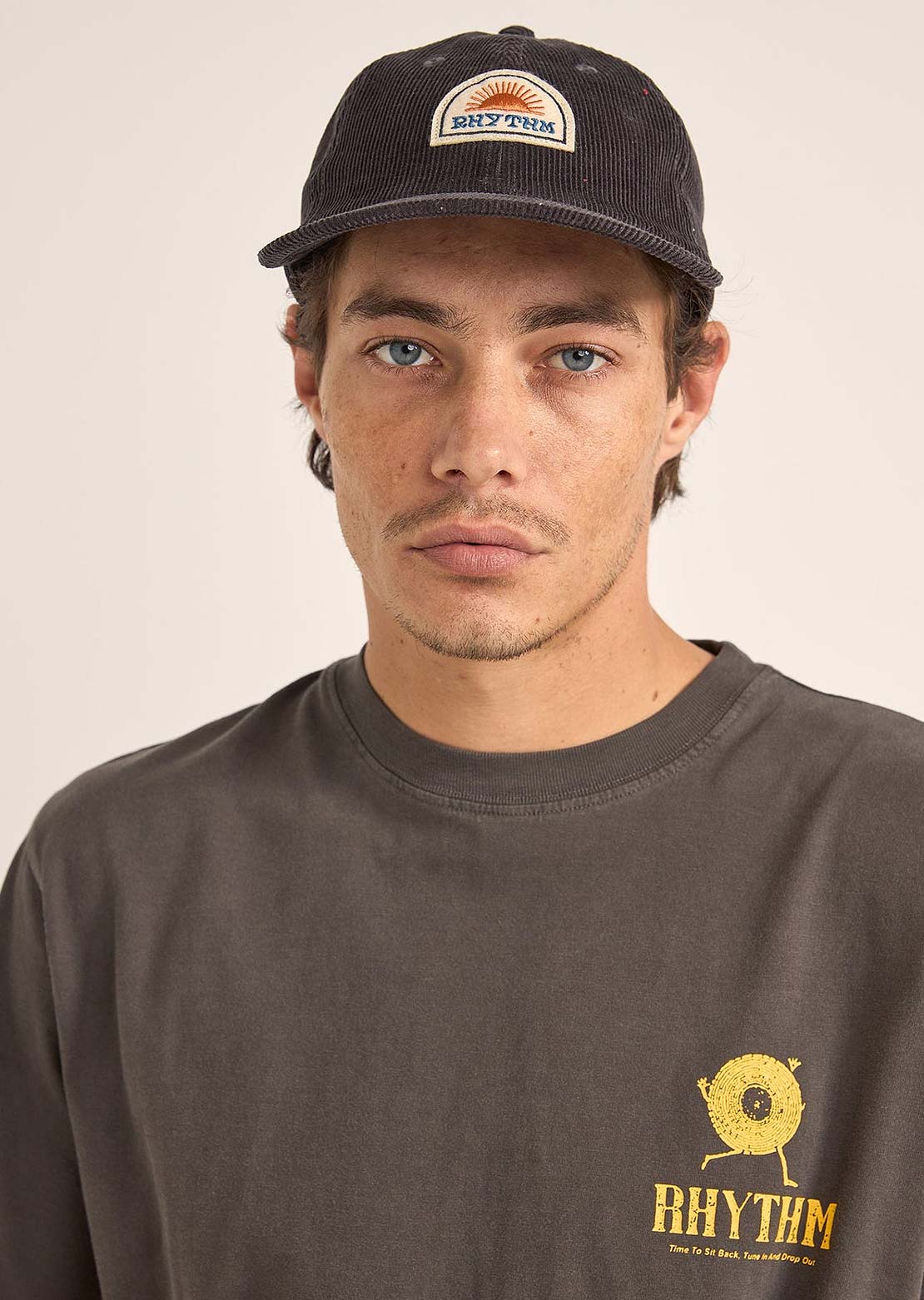Rhythm Men&#39;s Awake Cord Cap Charcoal