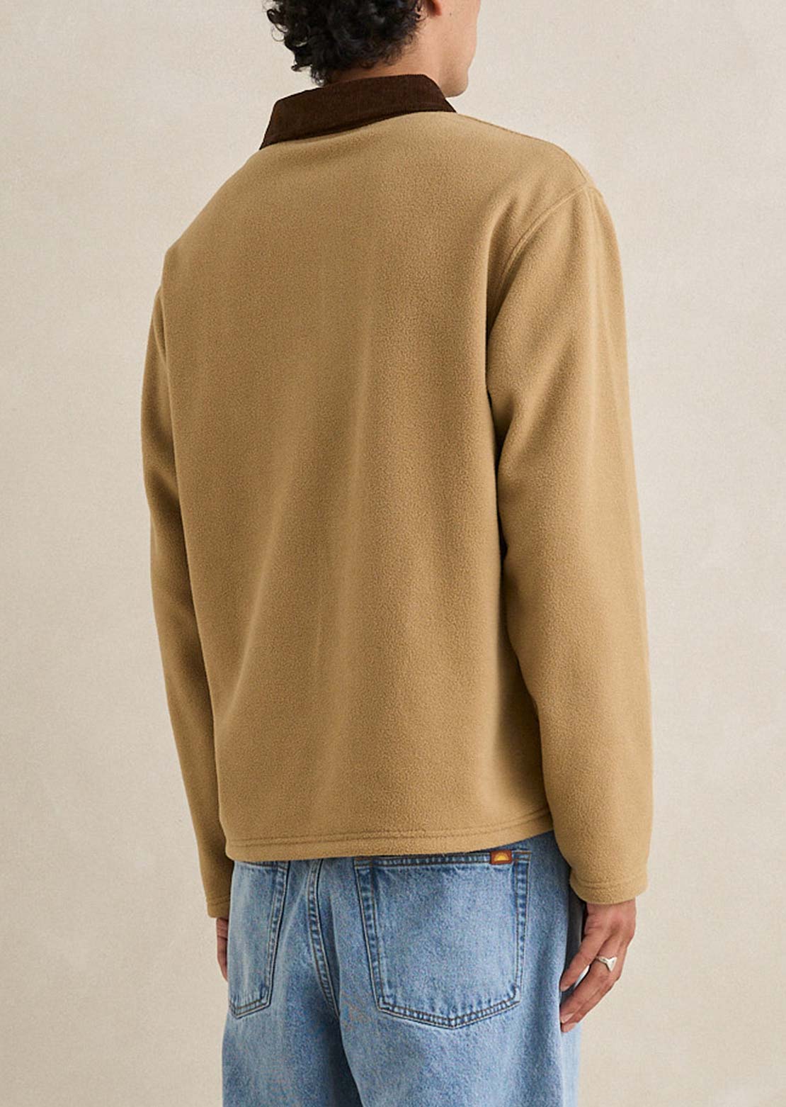 Rhythm Men's Awake Polar Fleece Polo Tobacco