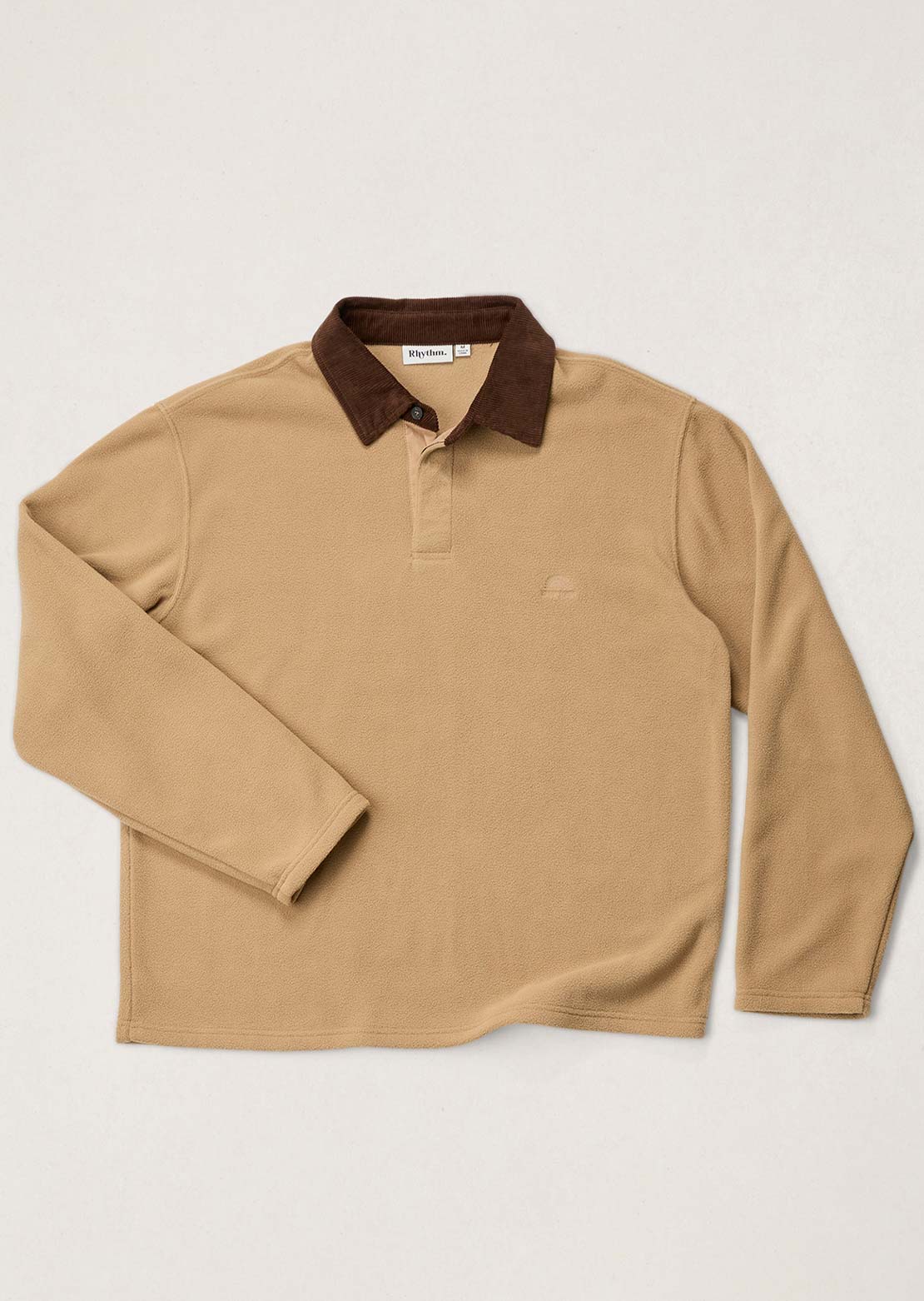 Rhythm Men's Awake Polar Fleece Polo Tobacco